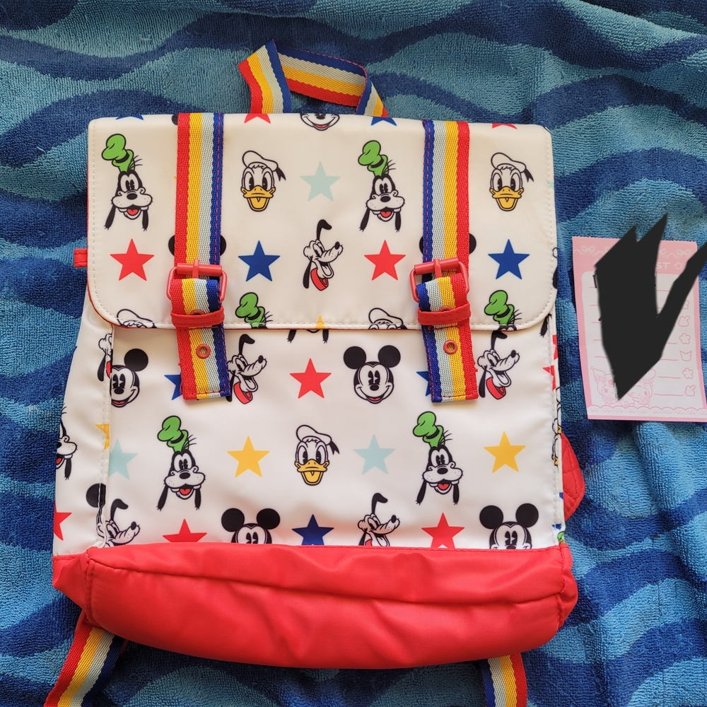 Disney Kids Backpack with Red and Multicolor Stars
